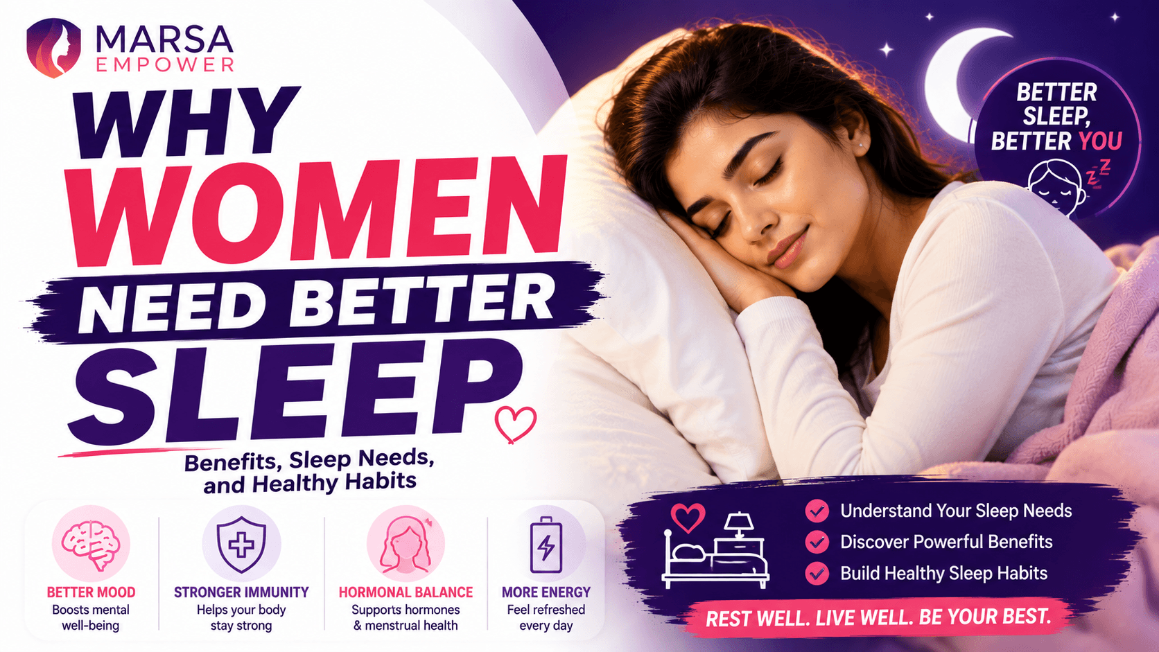 Why Women Need Better Sleep: Benefits, Sleep Needs, and Healthy Habits