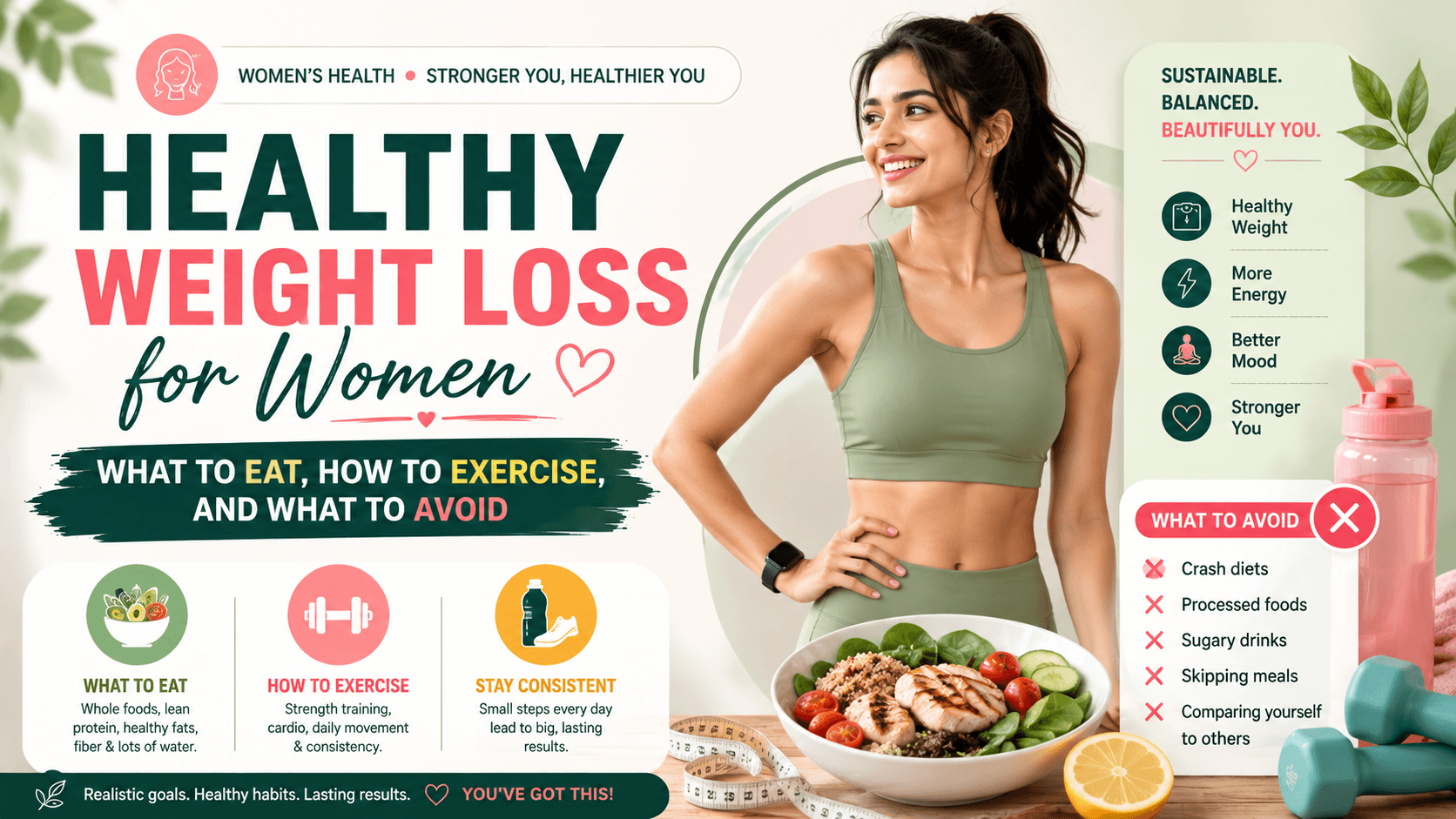 Healthy Weight Loss for Women: What to Eat, How to Exercise, and What to Avoid