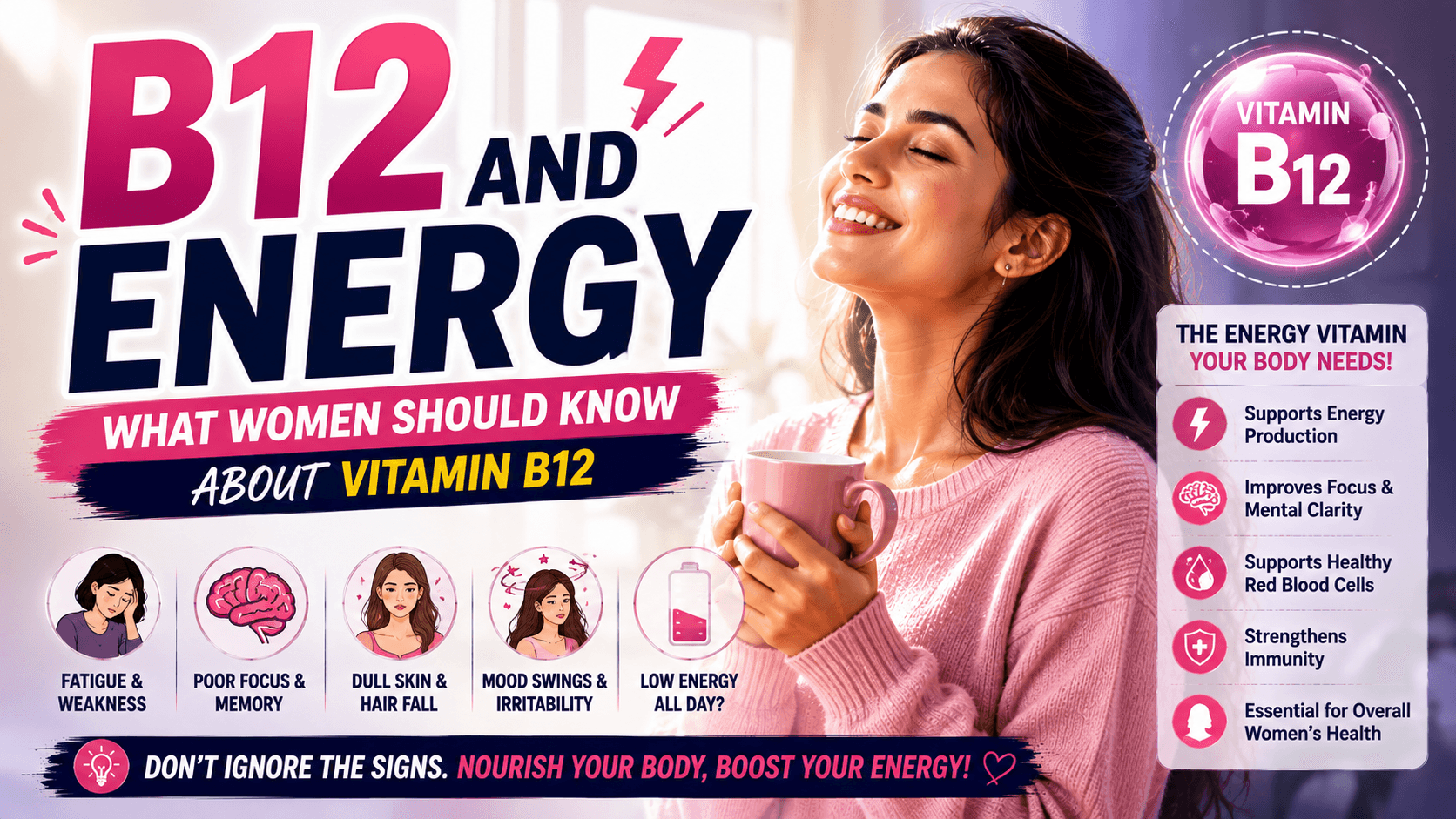 B12 and Energy: What Women Should Know About Vitamin B12