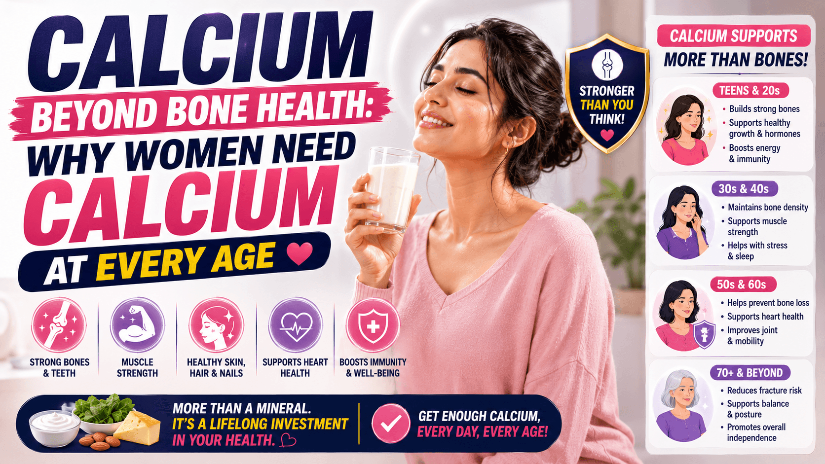 Calcium Beyond Bone Health: Why Women Need Calcium at Every Age