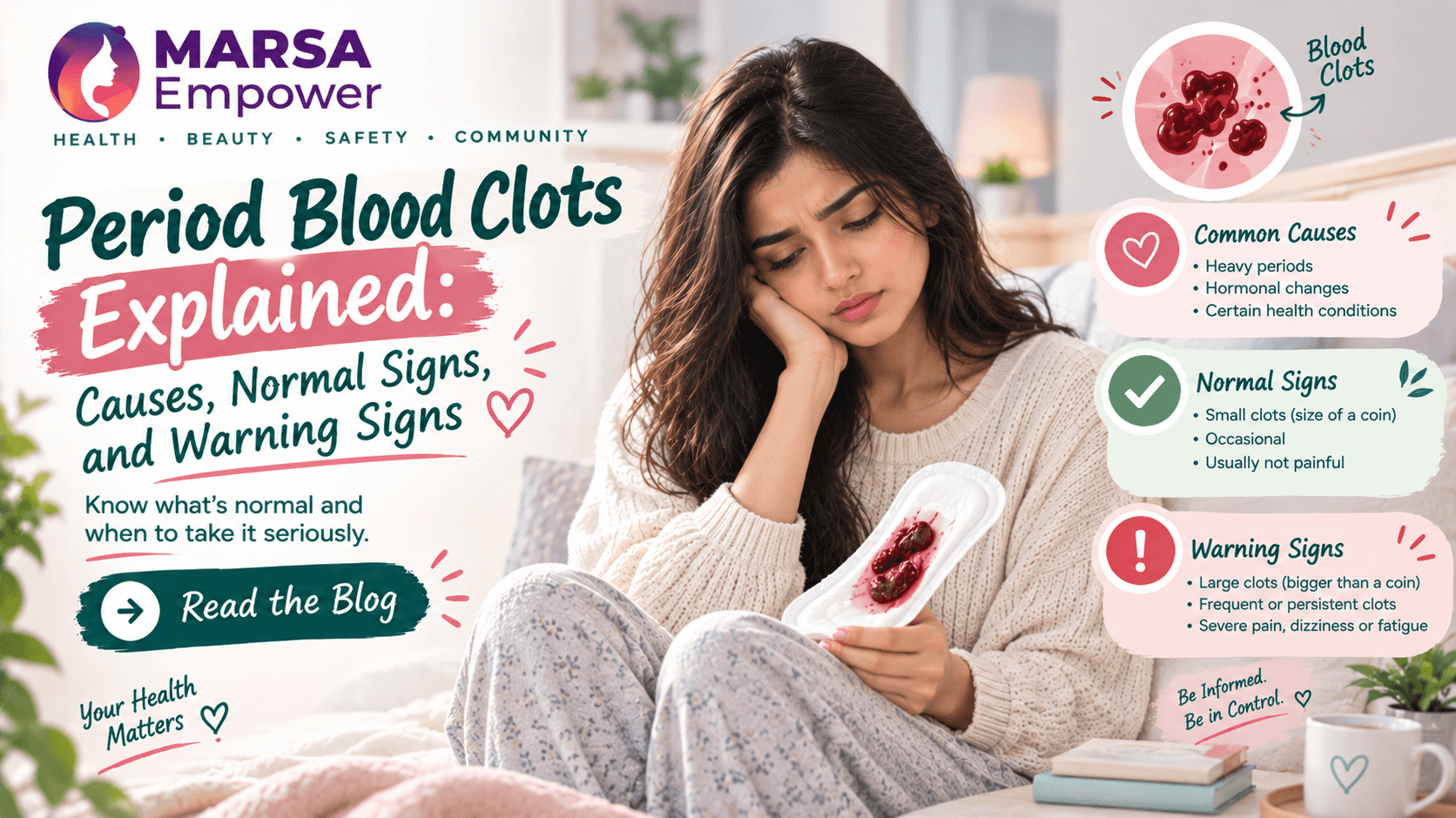 Period Blood Clots Explained: Causes, Normal Signs, and Warning Signs