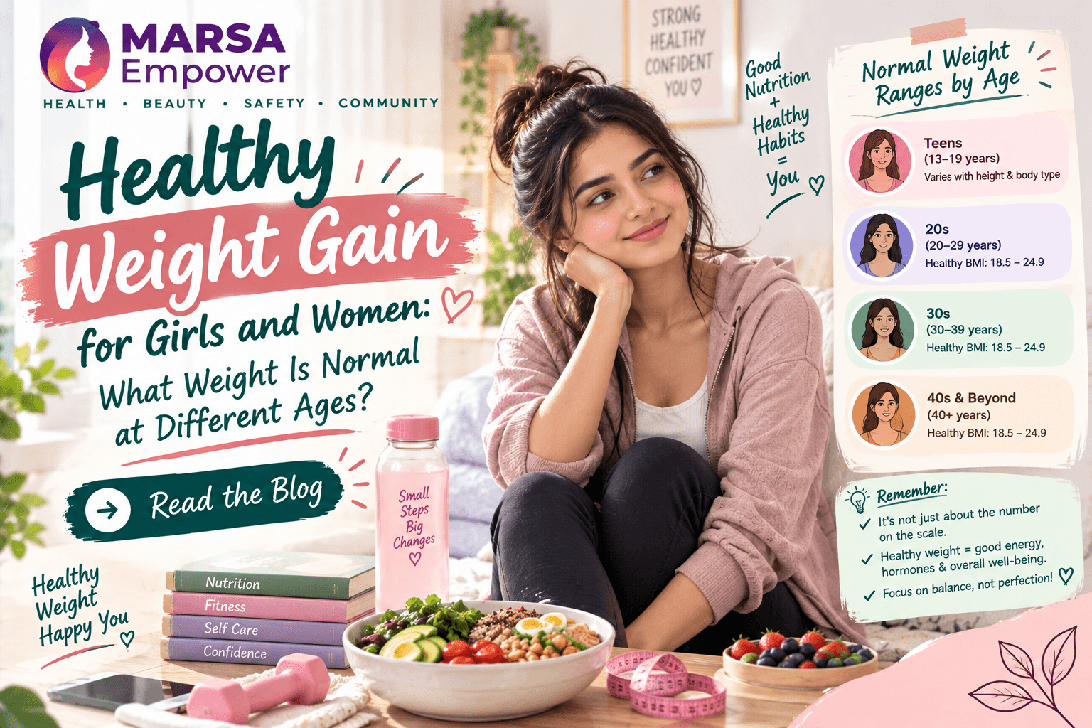 Healthy Weight Gain for Girls and Women: What Weight Is Normal at Different Ages?